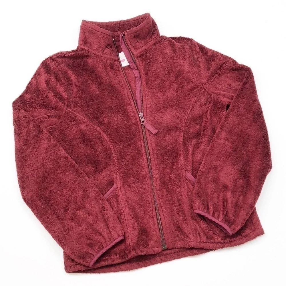 The Children's Place girls burgundy fleece jacket